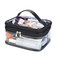 HAOGUAGUA Double Layer Clear Cosmetic Bag Makeup Bag Waterproof Travel Toiletry Bag Transparent PVC Hair  Nail Accessories Pouch Beach Bag Organizer Black