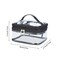 HAOGUAGUA Double Layer Clear Cosmetic Bag Makeup Bag Waterproof Travel Toiletry Bag Transparent PVC Hair  Nail Accessories Pouch Beach Bag Organizer Black
