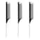 STUDIO LIMITED Carbon Pin Tail Comb Rat Tail Combs Parting Comb Pin Tail Stainless steel tail Hair Styling Beauty Tools Easy parting and styling Antistatic 3 Pcs