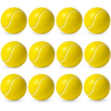 12 Pack Mini Tennis ball for Kids Toddlers  4 Inch Mini Tennis Toy Geart for Sports Beach Pool Theme Party Favor with Pump
