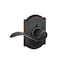 Schlage F170 ACC 716 CAM RH Right Handed Accent Door Lever with Camelot Trim One Sided NonTurning Dummy Door Handle Aged Bronze