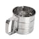 Mazaashop Flour Sifter Stainless Steel Double Layers Baking Sieve Cup with Hand Press Design