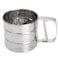 Mazaashop Flour Sifter Stainless Steel Double Layers Baking Sieve Cup with Hand Press Design
