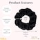 SILKIE x2 Set 100 Pure Mulberry Silk Cream Coffee Black Large Oversized Scrunchies Silk Travel Pouch Hair Ties Elastics Hair Care Premium Ponytail Holder No Damage Cocoa
