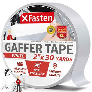 XFasten White Gaffers Tape 2 Inch x 30 Yards ResidueFree White Gaffer Tape 2 Inch NonReflective Matte White Gaff Tape Gaffers Tape White Wall Tape for Cords Photography Gaffing Tape
