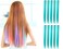 OneDor 23 Inch Colored Party Highlights Straight Hair Clip Extensions HeatResistant Synthetic Hair Extensions in Multiple Colors 10 Pcs Teal Blue