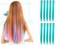OneDor 23 Inch Colored Party Highlights Straight Hair Clip Extensions HeatResistant Synthetic Hair Extensions in Multiple Colors 10 Pcs Teal Blue