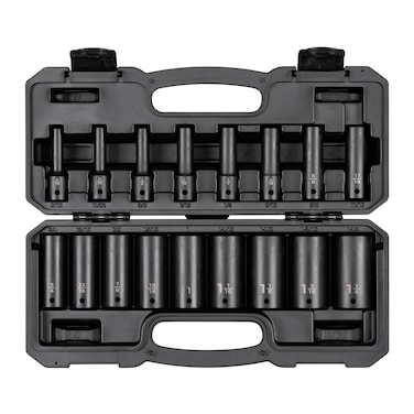 TEKTON 12 Inch Drive Deep 12Point Impact Socket Set 17Piece 516114 in  SID92337