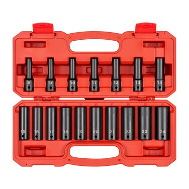 TEKTON 12 Inch Drive Deep 12Point Impact Socket Set 17Piece 824 mm  SID92339