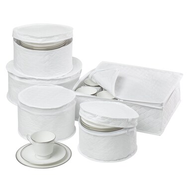 HoneyCanDo SFT01630 Dinnerware Storage Set 5PieceWhite