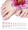 BABALAL French Toenails 96Pcs Natural Press on Toenails Full Cover Fake Toenails Short False Nails Acrylic Nail Tips Set for Women and Girls