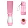 COMTENS Dog Water Bottle with Food Container  Foldable Portable Puppy Travel Water Dispenser Leak Proof Dog Water Bowl Summer Accessories for Pet Outdoor Walking Hiking Pink
