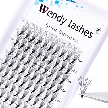 Premade Fans Eyelash Extensions 5D 6D 7D 8D 10D Volume Lash Extensions 007mm Thickness Short Stem heat bonded Premade Fans Russian Volume Prefanned Lash Extensions8D007D 814mm Mixed Tray