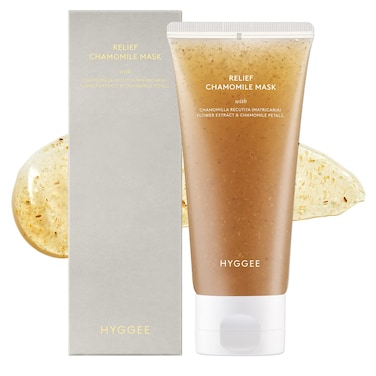 HYGGEE Relief Chamomile Mask  Wash off Petal Mask with BHA  Chamomile Extract  Soothing  Gentle Exfoliation Treatment  Skin Relaxing  Hydrating Skincare 321 floz