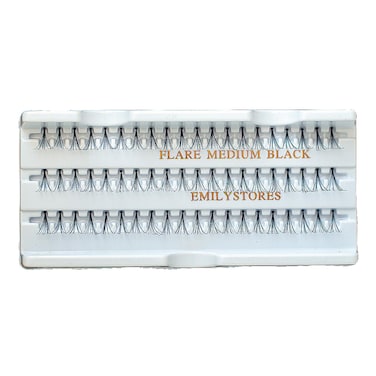 EMILYSTORES 12 Packs Eyelashes Natural Individual Lashes Plant Flare Medium Eyelash 12mm Black For Eye Lash Extensions LashesKnotted12MMMedium Lashes