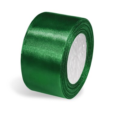 Emerald Ribbon 2 inch Double Face Ribbons for Crafts Gift Ribbon Satin Emerald Solid Ribbon Roll 2 in x 25 Yards