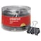 Universal UNV11124 Binder Clips with Storage Tub  Medium BlackSilver 24Pack