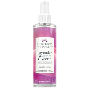 HERITAGE STORE Lavender Flower Water  Glycerine Benefits Skin Hair  More Aromatherapy Mist Spray 8 oz