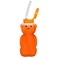 Special Supplies Honey Bear Straw Cup Long Straws Squeezable Therapy and Special Needs Assistive Drink Container Spill Proof and Leak Resistant Lid Pack of 1 Bottle and 3 Straws