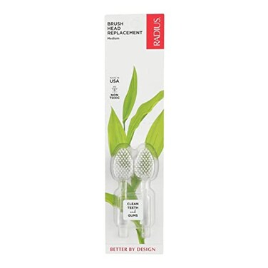 RADIUS Toothbrush Replacement Brush Heads 2Count Improve Gum Health  Reduce Gum Issues  Medium  Pack of 1