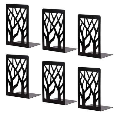 Metal Bookends for Heavy Books  Book Ends Bookends for Shelves Bookend Supports on Office Desk Book Shelf Holder Home Decorative Bookend Supports Book Stoppers Black3pair