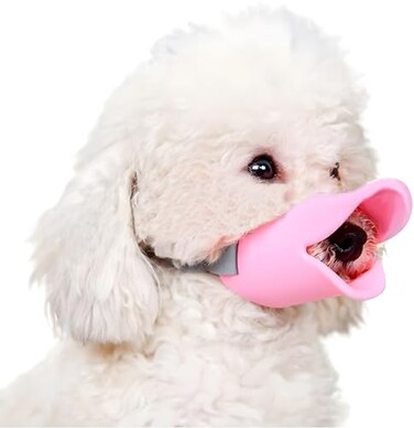 Anti Bite Duck Mouth Shape Dog Mouth Covers AntiCalled Muzzle Masks Pet Mouth Set BiteProof Silicone Material Pink S