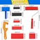 Wood Grain Tool Wood Graining Painting Tool Including 1Pc Wood Pattern Roller with Handle 7Pcs Art Paint Rubber Wood Graining Tool and 1 Pc Paint Barrel Opener for DIY Wooden Grain Furnture Wall