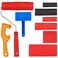 Wood Grain Tool Wood Graining Painting Tool Including 1Pc Wood Pattern Roller with Handle 7Pcs Art Paint Rubber Wood Graining Tool and 1 Pc Paint Barrel Opener for DIY Wooden Grain Furnture Wall