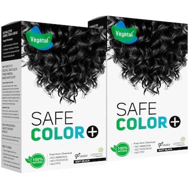 Vegetal Safe Color Hair Color for Unisex 100g  Soft Black Pack of 2