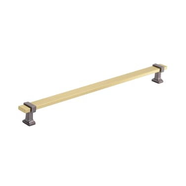 Amerock  Cabinet Pull  Brushed GoldBlack Chrome  11516 inch 288 mm Center to Center  Overton  1 Pack  Drawer Pull  Drawer Handle  Cabinet Hardware