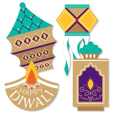 Big Dot of Happiness Happy Diwali  DIY Candle and Lanterns Decorations DIY Festival of Lights Party Essentials  Set of 20