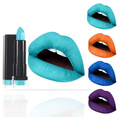 Kilshye Matte Lipstick Hight Pigment Lipsticks Long Lasting Lip Stick Waterproof Lips Gloss Cream Lipgloss Makeup for Women and Girls Pack of 1 E Blue 21