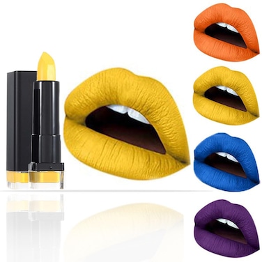 Kilshye Matte Lipstick Hight Pigment Lipsticks Long Lasting Lip Stick Waterproof Lips Gloss Cream Lipgloss Makeup for Women and Girls Pack of 1 D Yellow 17