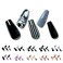 Press on Nails Medium Coffin GLAMERMAID Goth Black Acrylic Fake Nails with Design Stick Glue on Nails for Women Reusable False Nail Sets with 48Pcs Adhesive Tabs Nail File Cuticle Stick