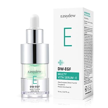 EASYDEW Multi Vita E Serum  Korean Facial Serum for Skin Elasticity with Vitamin E EGF Peptide Ceramide NP Panthenol  Smoothing Moisturizing Firming and Wrinkle Improvement 047 floz