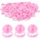 Miuffue Glue Rings for Eyelash Extensions 100 Pcs Smart Glue Holder Easy Fanning Glue Cups for Volume Lashes Pink
