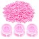 Miuffue Glue Rings for Eyelash Extensions 100 Pcs Smart Glue Holder Easy Fanning Glue Cups for Volume Lashes Pink