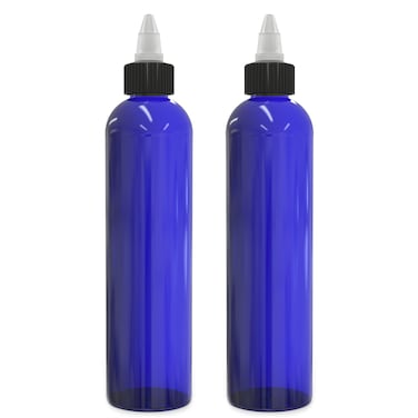 BRIGHTFROM Twist Top Applicator Bottles 8 OZ Squeeze Empty Plastic Bottles Black Nozzle BPAFree PET Refillable OpenClose Nozzle  Multi Purpose Blue
