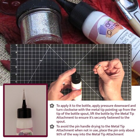 Art Glitter Designer Dries Clear Adhesive NonToxic WaterBased 2oz 60ml and 16oz 480ml with Metal Tip Precision Application Writing Tool  Arts and Crafts Scrapbooking Supplies Kit