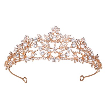 Coronas para 15 Aos Vofler Recuerdos Quinceaeras Quinceanera Quince Rose Gold Pink Tiara Bridal Hair Accessories for Princess Bride Women Flower Girls Wedding Birthday Pageant Prom Homecoming Party