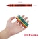 Lucky Art 20 Sets of 4 Packs 80 count Standard Size Crayons  Mini Crayon Packs NonToxic Crayons Crayons in bulk for Kids Party Favors School Supplies for Teachers  Travel Crayons