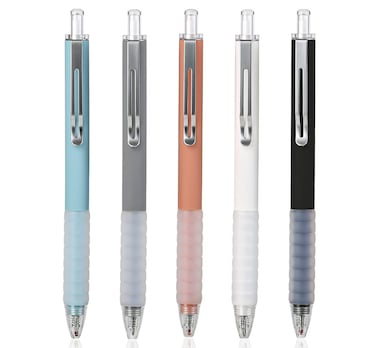 xixixiaozhu ZL8 Retractable Rolling Ball Gel Ink Pens with Soft Grip and Metal Clip 05mm Black Ink Office Pen for Men and Women 5Pack Black Ink