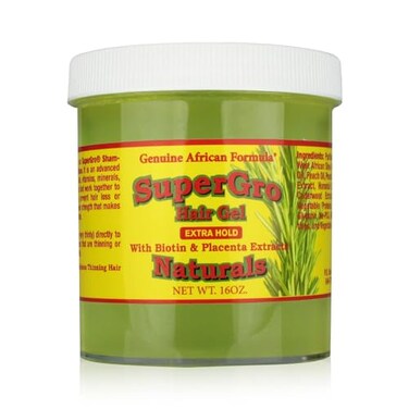 Genuine African Formula SuperGro Extra Hold Gel for Natural Hair Styling  16 oz