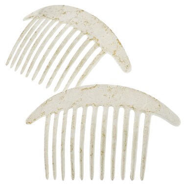 Camila Paris CP2940 French Hair Side Combs White Pearl Interlocking Combs French Twist Hair Combs Strong Hold Hair Clips for Women Bun Chignon UpDo Styling Girls Hair Accessories Made in France