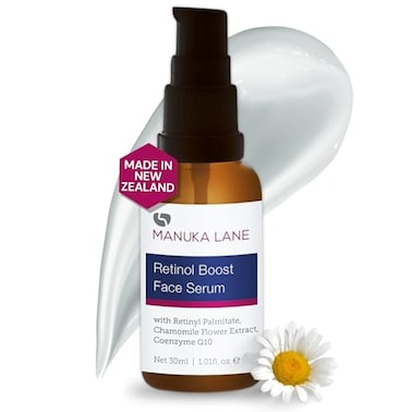 Retinol Boost Serum for Face and Neck with Collagen Shea Butter  Chamomile Flower Extract  Plant Based Formula  Carefully formulated to keep your skin young and healthy