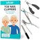 Vive Senior Toenail Clippers for Thick Nails  Heavy Duty Podiatrist Trimmers for Elderly Adults  Fingernail Care Set for Hands Toes Arthritis Diabetics Hand Pain  Professional Sharp Clippers