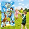 Cartoon Toss Game with 3 Bean Bags  Cartoon Fork Bullseye Theme Party Supplies Decorations Birthday Party Sign for Kids Girls Boys Outdoor Indoor Activity Games