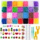 NPLUX 11000 Rainbow Rubber Bands Refill Kit Rubber Band Bracelet Kit with 28Color Loom Bands