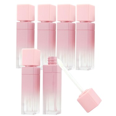 FZBNSRKO 6Pcs Gradient Pink Lip Gloss Tube Vial Empty Refillable LipstickLip Gloss DIY Makeup Lipstick Tube Feminine Products8ml