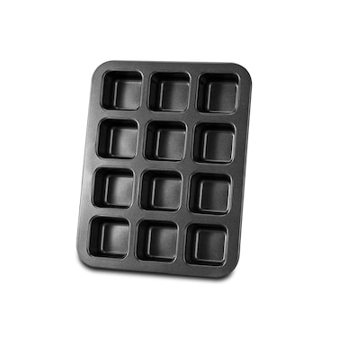 Gurlideo Brownie Cake Pan Square Muffin Pan Mini Loaf PanNonStick Carbon Steel Baking Bread Pan Baking Tray Bakeware 12Cavity